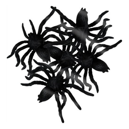 Pack 6 Arañas Negras Para Decoración Halloween - Louicid