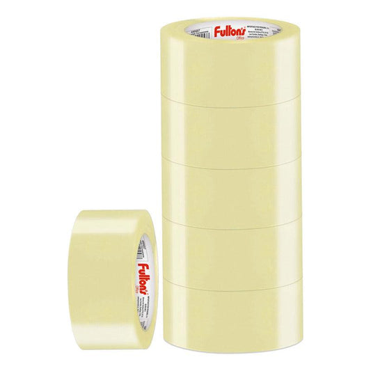 Pack de 6 cintas adhesivas transparentes de 48mm x 100mt, ideal para embalaje y uso industrial Fultons - Louicid
