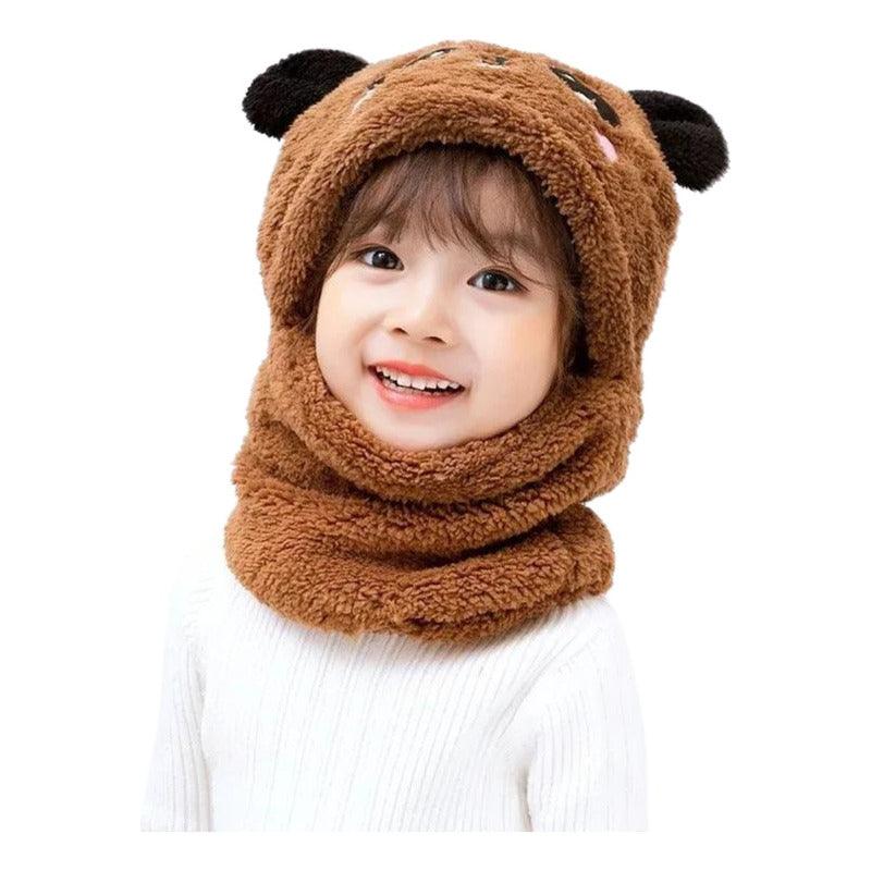 Pasamontaña De Felpa Oso Panda Gorro Con Cuello Infantil - Louicid