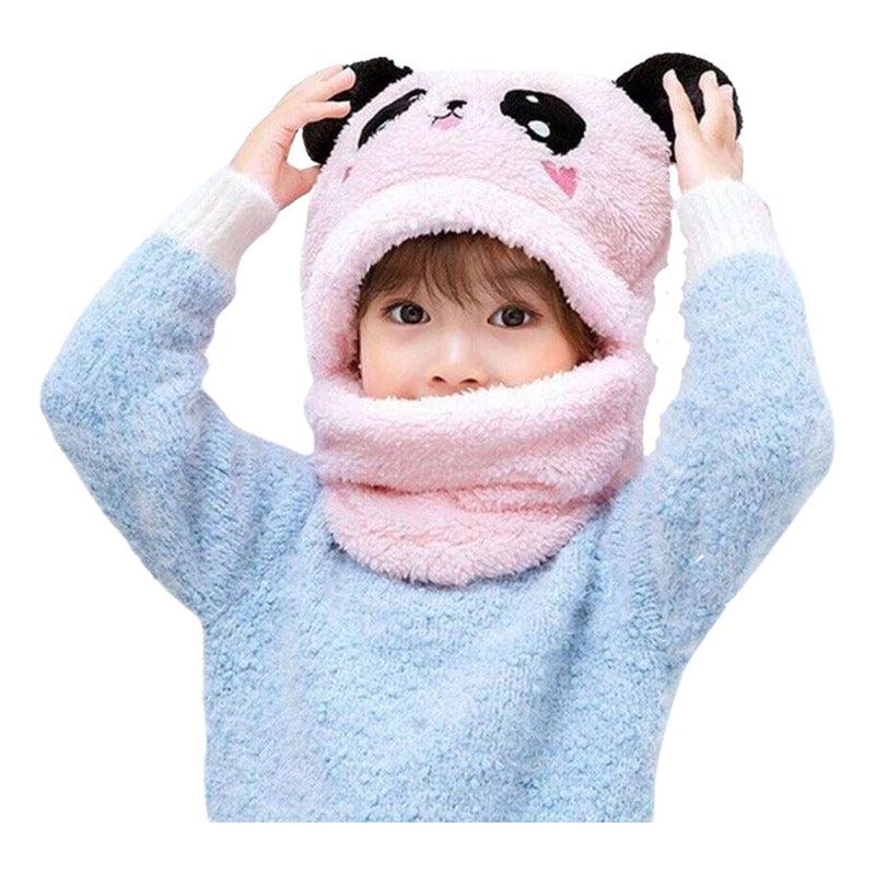 Pasamontaña De Felpa Oso Panda Gorro Con Cuello Infantil - Louicid