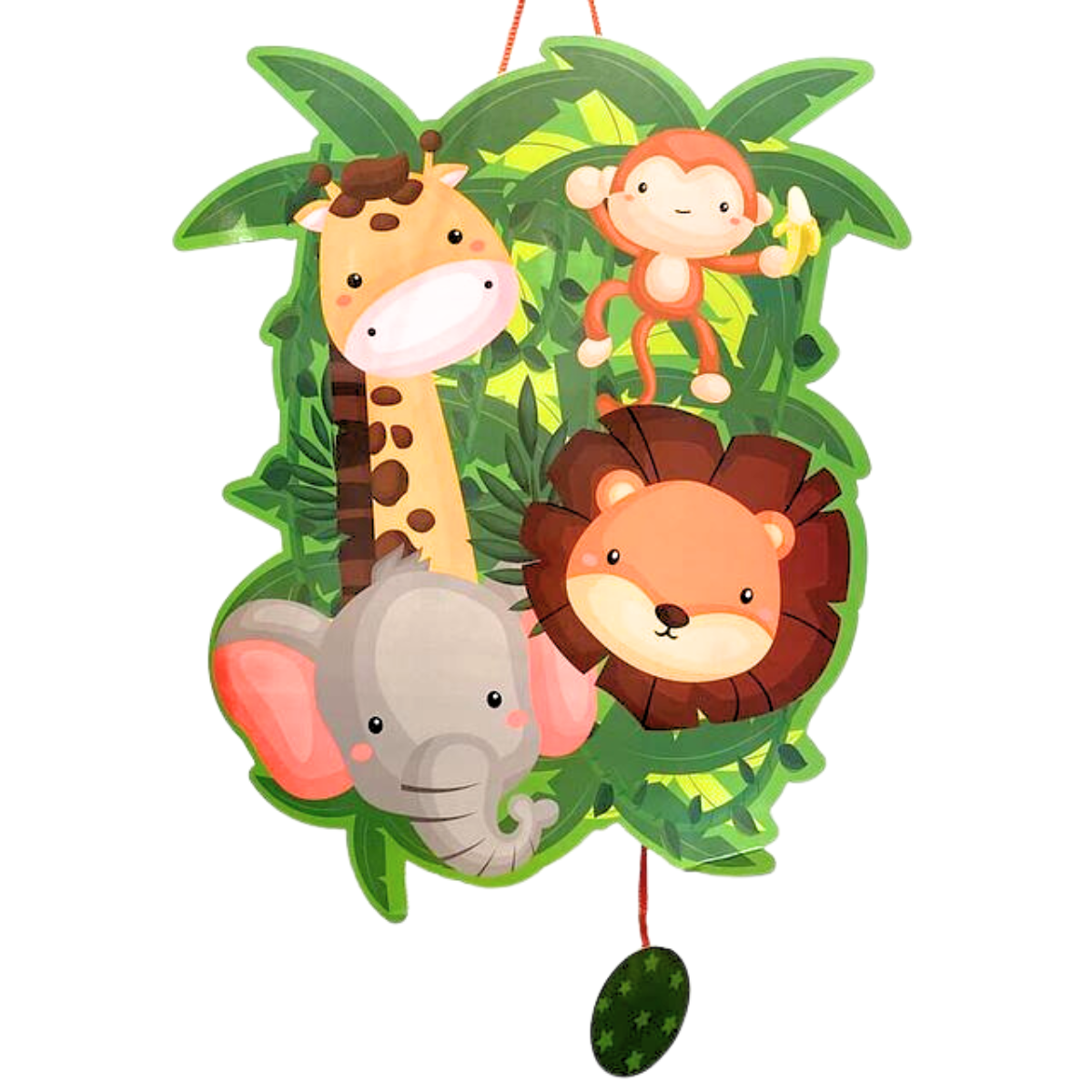 Piñata 3D Animales de la Selva 36x43 cm Decoración Para Cumpleaños - Louicid
