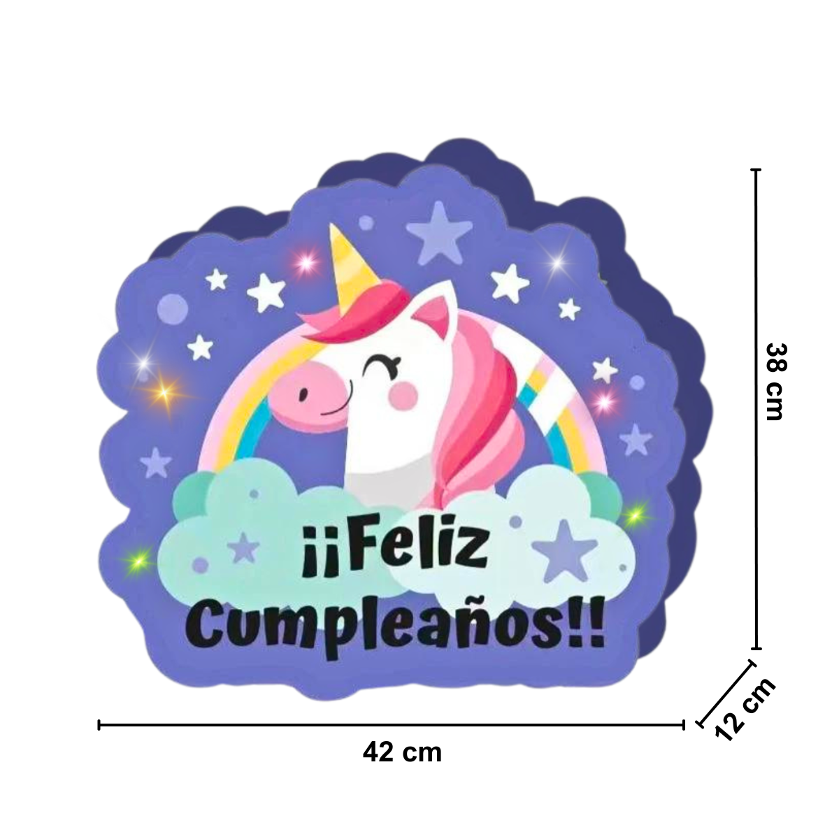 Piñata unicornio con medidas exteriores, perfecta para decorar y divertir en fiestas - Louicid