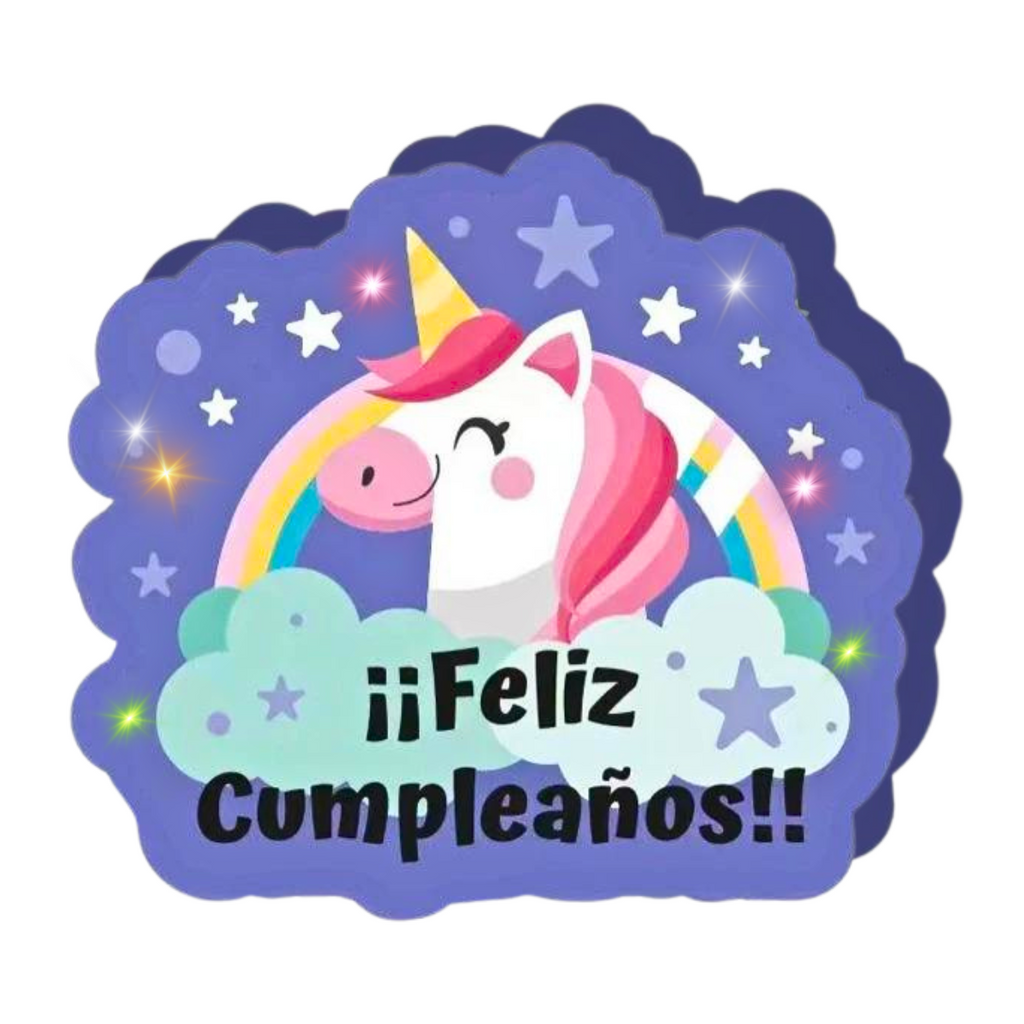 Piñata de unicornio con diseño arcoíris y luces LED, ideal para celebraciones infantiles - Louicid