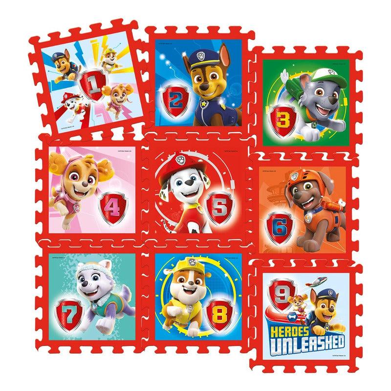 Piso Goma Eva Con Numeros 9 Piezas 30x30 Paw Patrol - Louicid
