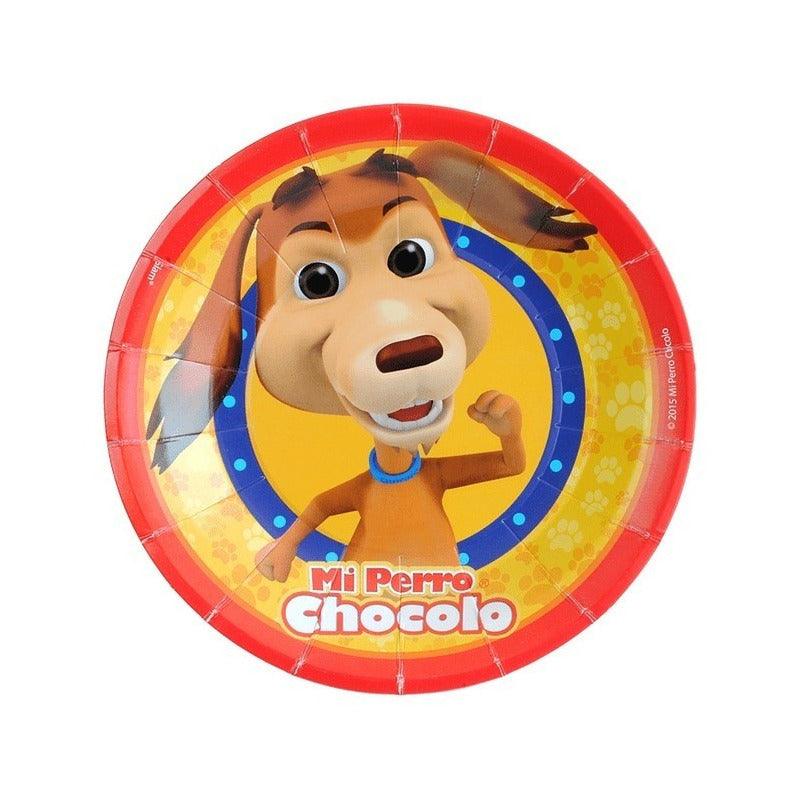 Plato De Cartón Mi Perro Chocolo 6 Uds Para Cumpleaños - Louicid