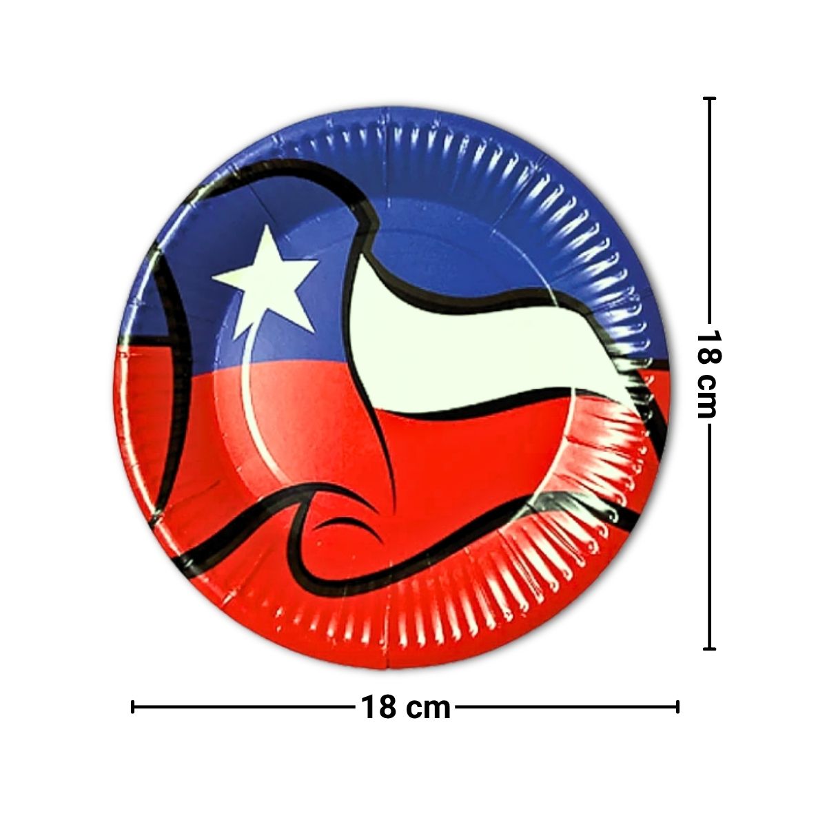Platos Bandera Chilena 18cm Fiestas Patrias Medidas - Louicid