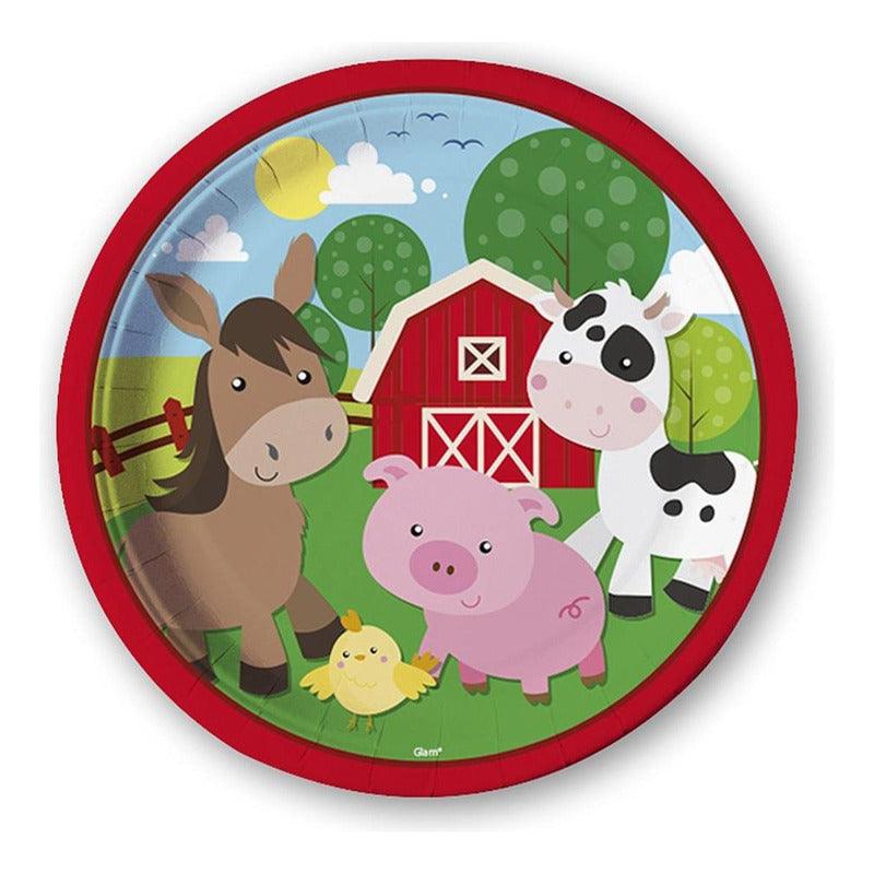 Pack Cumpleaños Animalitos La Granja Para 6 Niños Decoración Infantil - Louicid