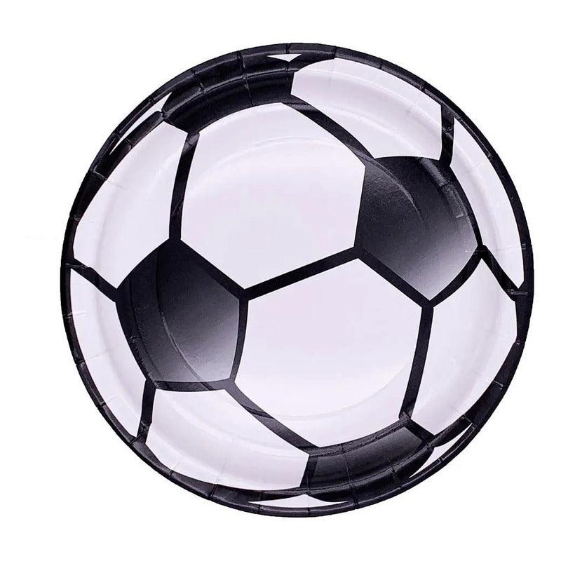 Platos de Cartón Pelota Futbol 6 unidades Para Cumpleaños - Louicid