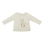 Polera De Bebé Niña Manga Larga Conejo Beige - Louicid