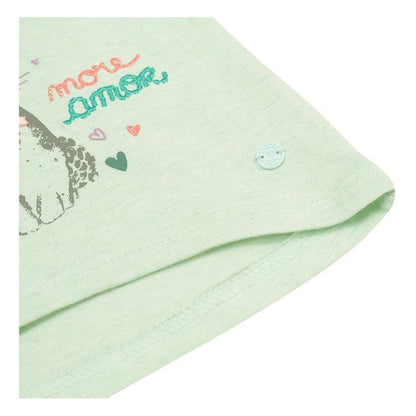 Polera De Bebé Niña Manga Larga Conejo Celeste Agua - Louicid