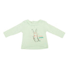Polera De Bebé Niña Manga Larga Conejo Celeste Agua - Louicid