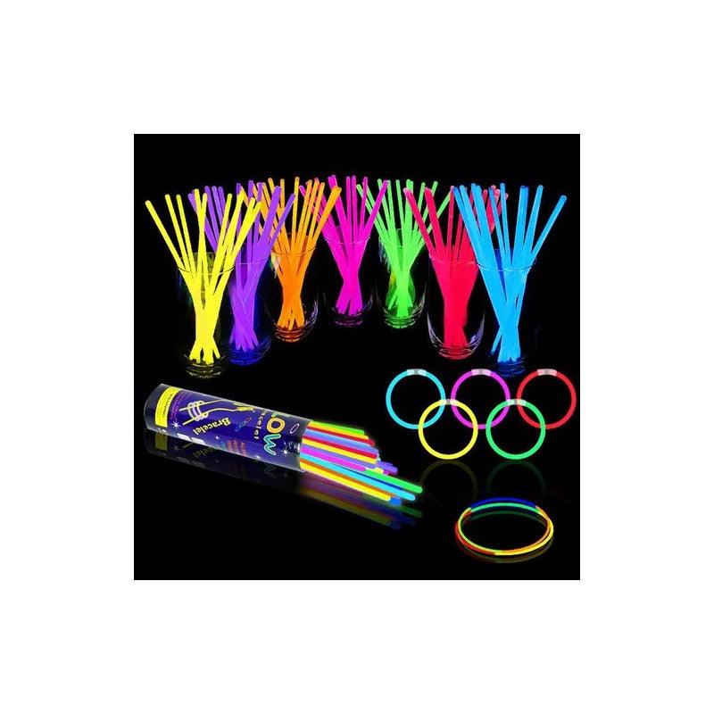 Pack 100 Pulseras Flúor Neón Tik Tok Brillan En Oscuridad - Louicid