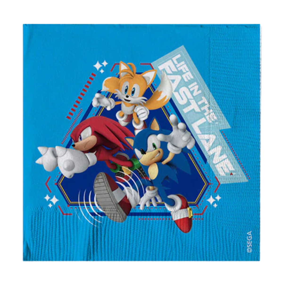 Servilleta individual con diseño de Sonic, perfecta para complementar la decoración de cumpleaños - Louicid