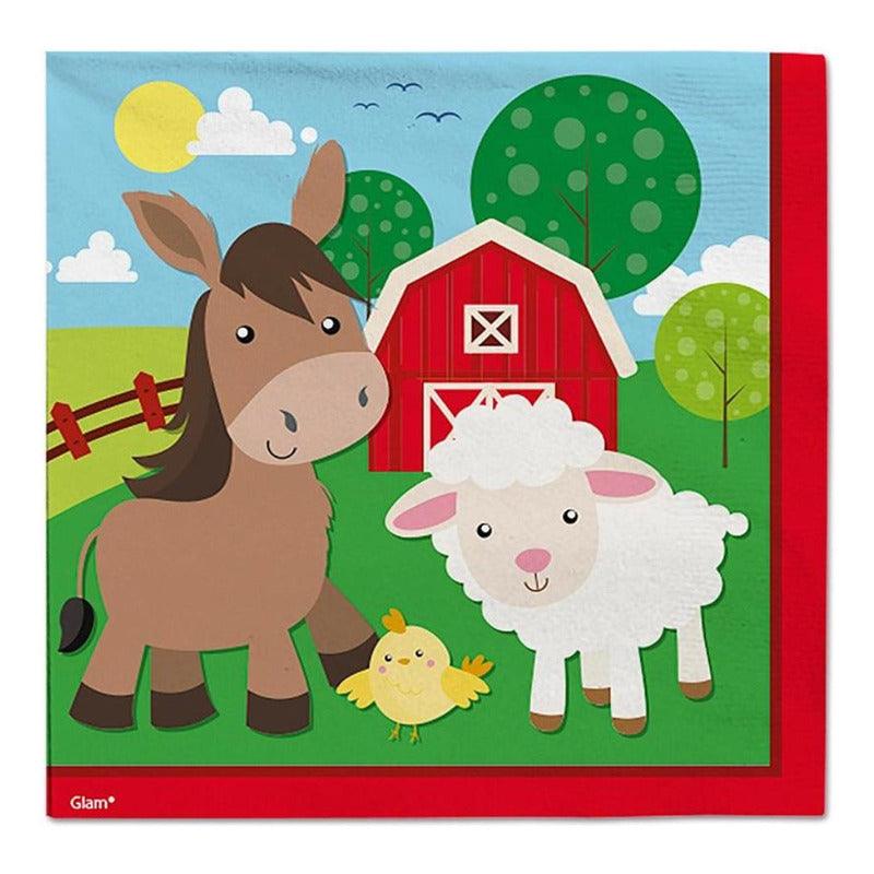 Pack Cumpleaños Animalitos La Granja Para 6 Niños Decoración Infantil - Louicid