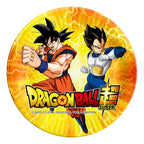 Set 6 Platos Cartón Dragon Ball Super 18cm Para Cumpleaños Infantil - Louicid