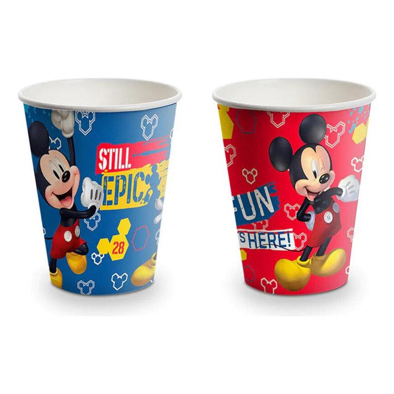 Set 6 Vasos Mickey Fun 250cc Para Cumpleaños Argos - Louicid