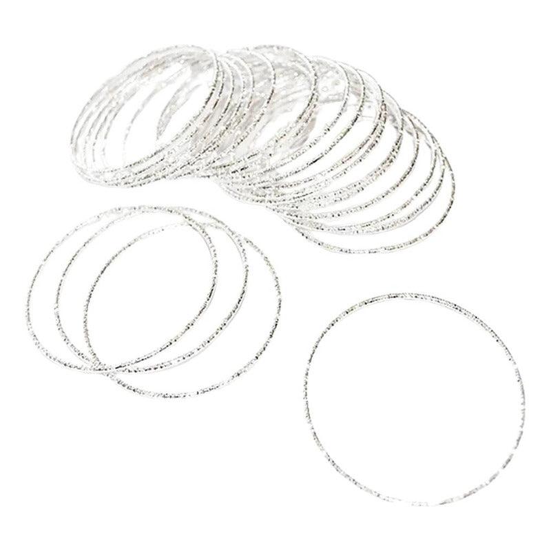 Set De Pulseras Plateadas 24pcs Sorpresa Cumpleaños Glam - Louicid