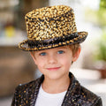 Sombrero De Copa Con Lentejuelas Doradas Disfraz Para Niños - Louicid