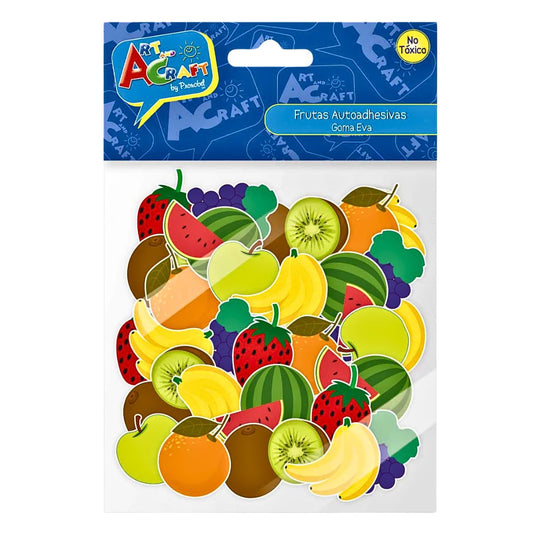 Stickers autoadhesivos de frutas en goma eva, ideales para manualidades y decoración escolar - Louicid