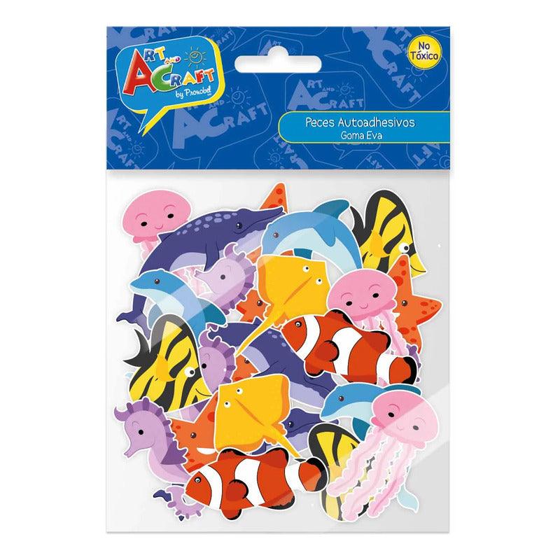 Stickers Figura Peces Goma Eva 36 Piezas Para Manualidades - Louicid