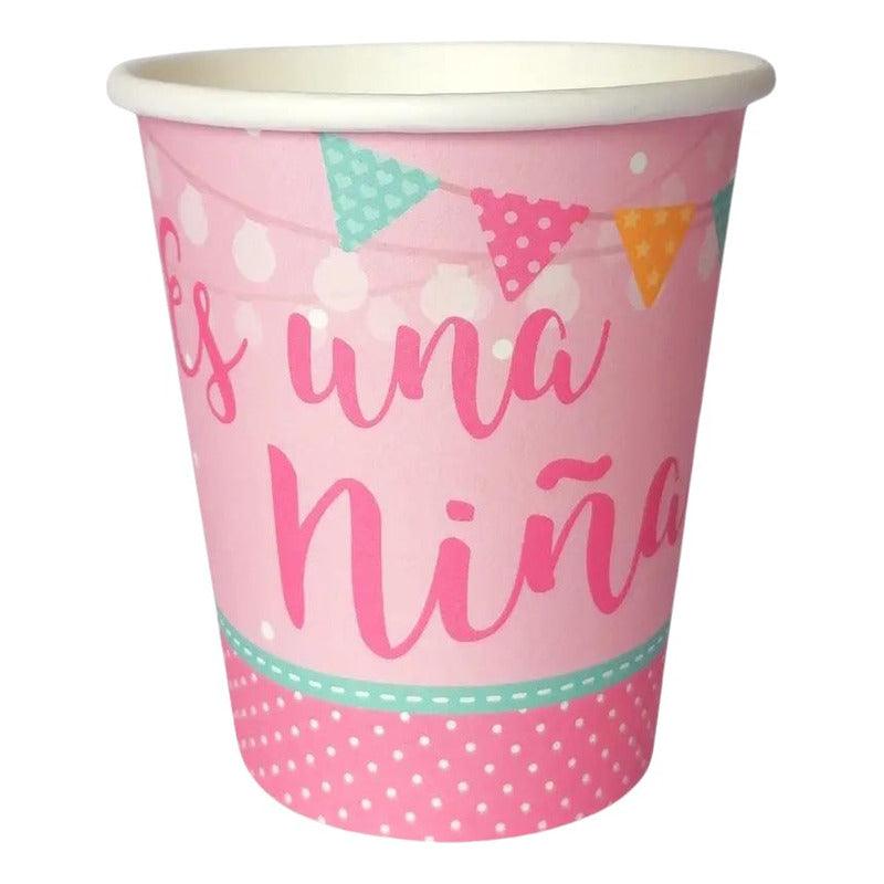 Vasos Baby Shower Es Una Niña 6 Uds Rosado - Louicid
