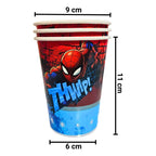 Vaso Spiderman con medidas visibles, capacidad de 355cc, ideal para fiestas y eventos - Louicid