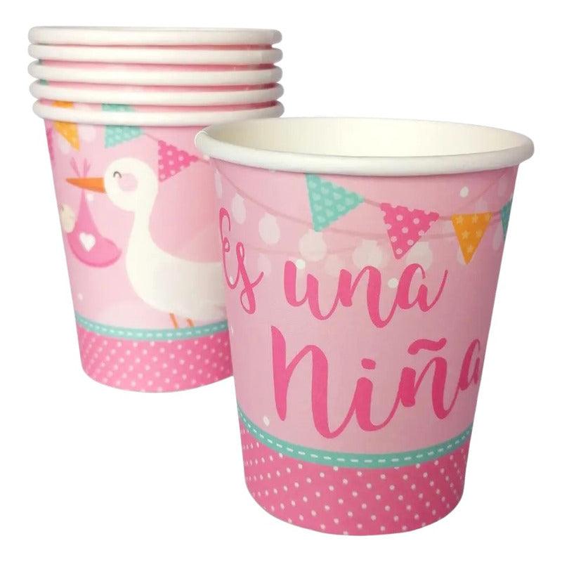Vasos Baby Shower Es Una Niña 6 Uds Rosado - Louicid