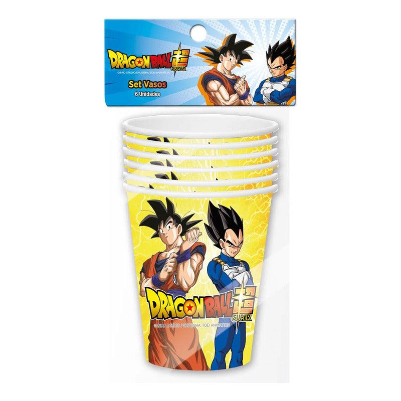 Vista de los vasos con diseño temático de Dragon Ball Super, ideales para celebraciones - Louicid