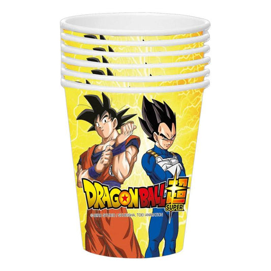 Pack de 6 vasos Dragon Ball Super de 270cc, perfectos para decorar fiestas infantiles - Louicid