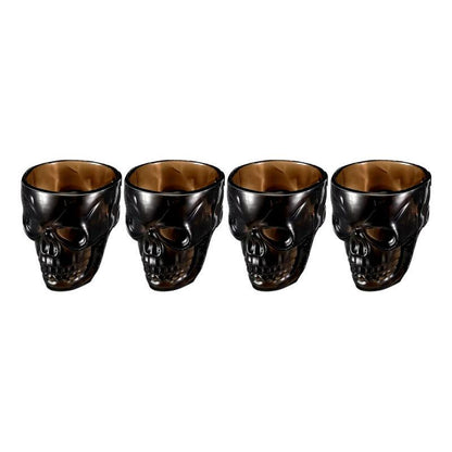 Set de vasos calavera en color negro, perfectos para una noche tenebrosa - Louicid