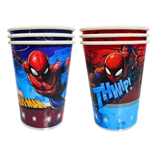 Vasos temáticos de Spiderman con dos diseños distintos, perfectos para decorar fiestas infantiles - Louicid