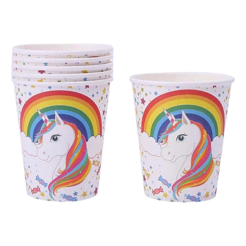 Pack de vasos temáticos de unicornio & arcoíris para celebraciones mágicas y coloridas - Louicid